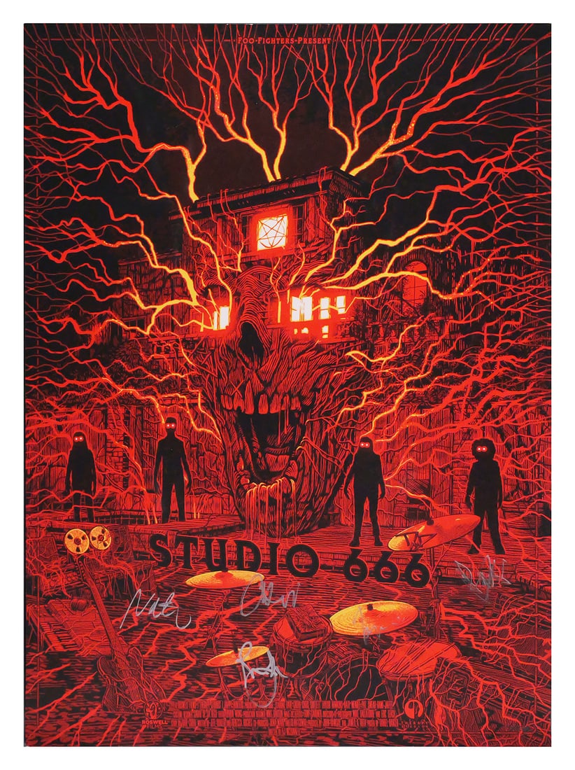 FOO FIGHTERS Band Signed Movie Poster (1 of 4)