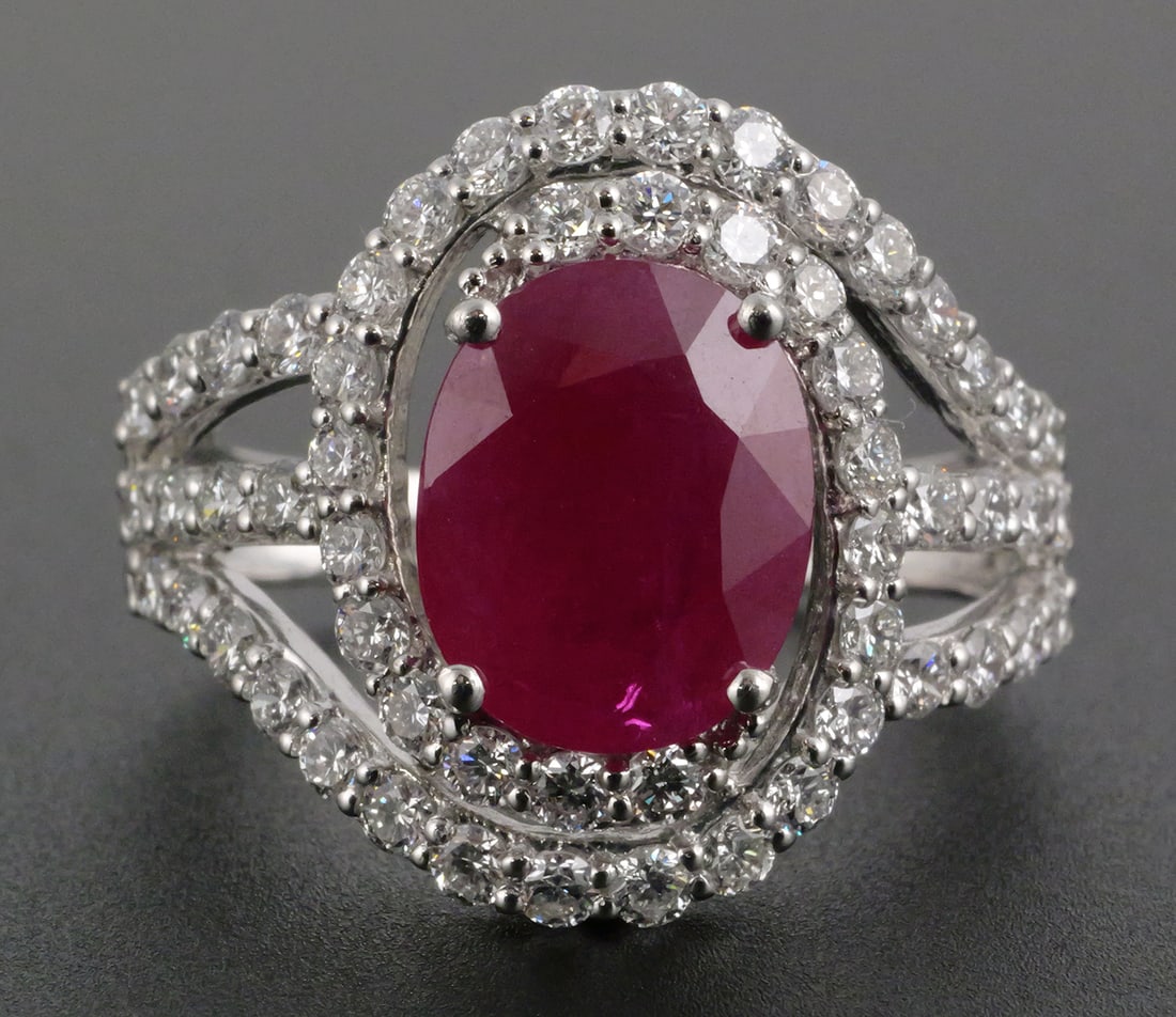 Platinum Burma Ruby Diamond Ring (1 of 6)