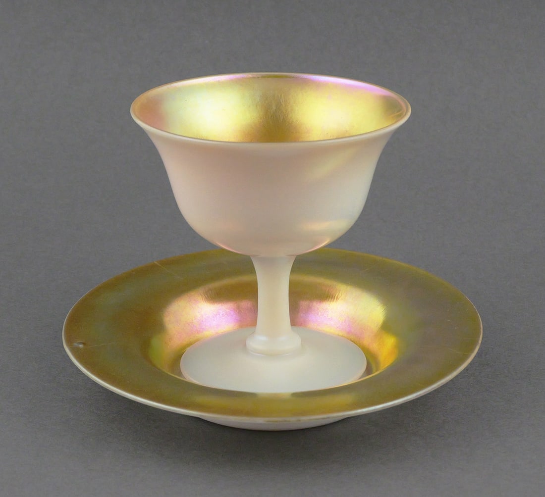 Steuben Aurene & Calcite Sherbet Bowl Underplate (1 of 4)