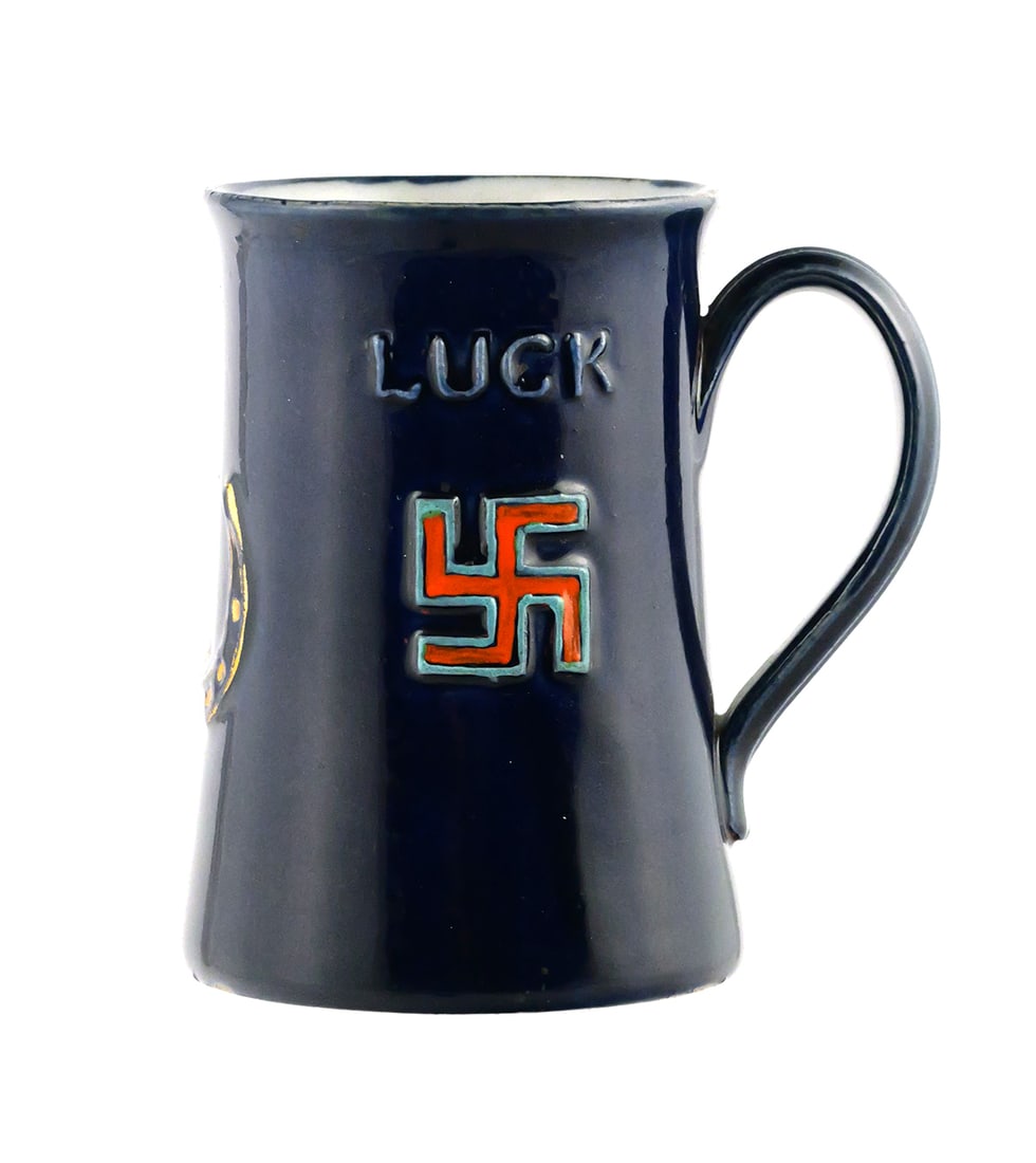 Rare Royal Doulton Swastika Good Luck Mug (1 of 4)