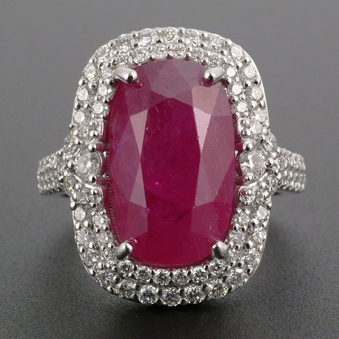 Platinum Natural Ruby Diamond Ring (1 of 5)