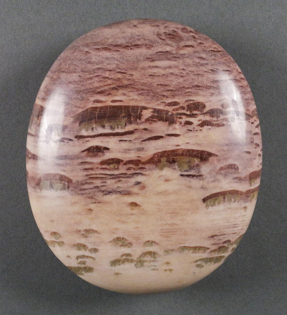 Natural Strata JASPER Gemstone: Natural strata jasper gemstone. This piece is characterized by bold, earthy layers in shades of cream, red, pink, brown, green and beige. Measures approx 7" x 6" x 1-3/4". This item can be shipped