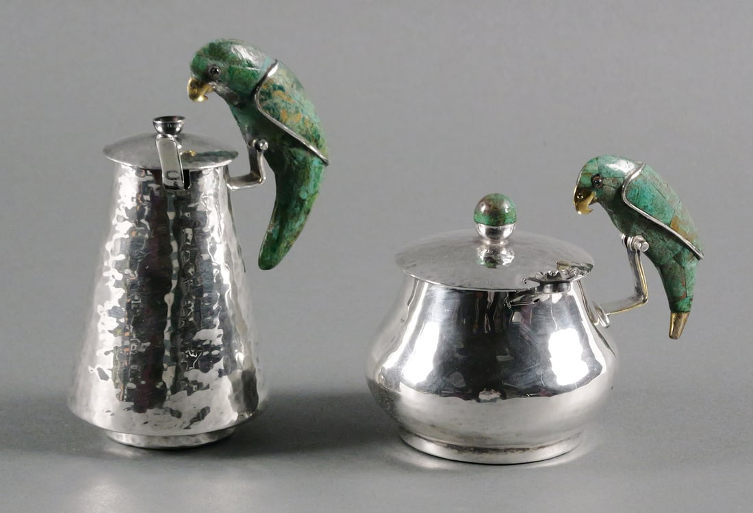 2 Emilia Castillo Silver & Hardstone Parrot pcs (1 of 3)