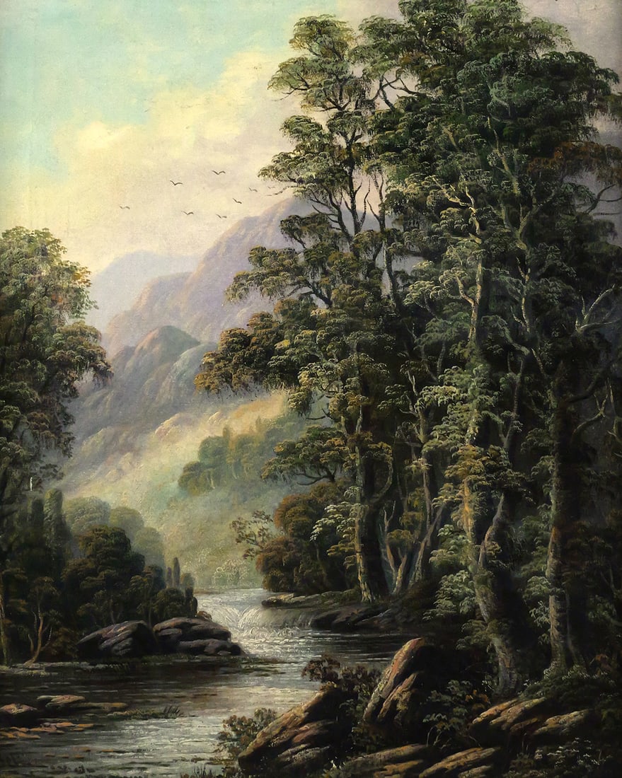 19C Landscape Painting, H. Bell (1 of 5)