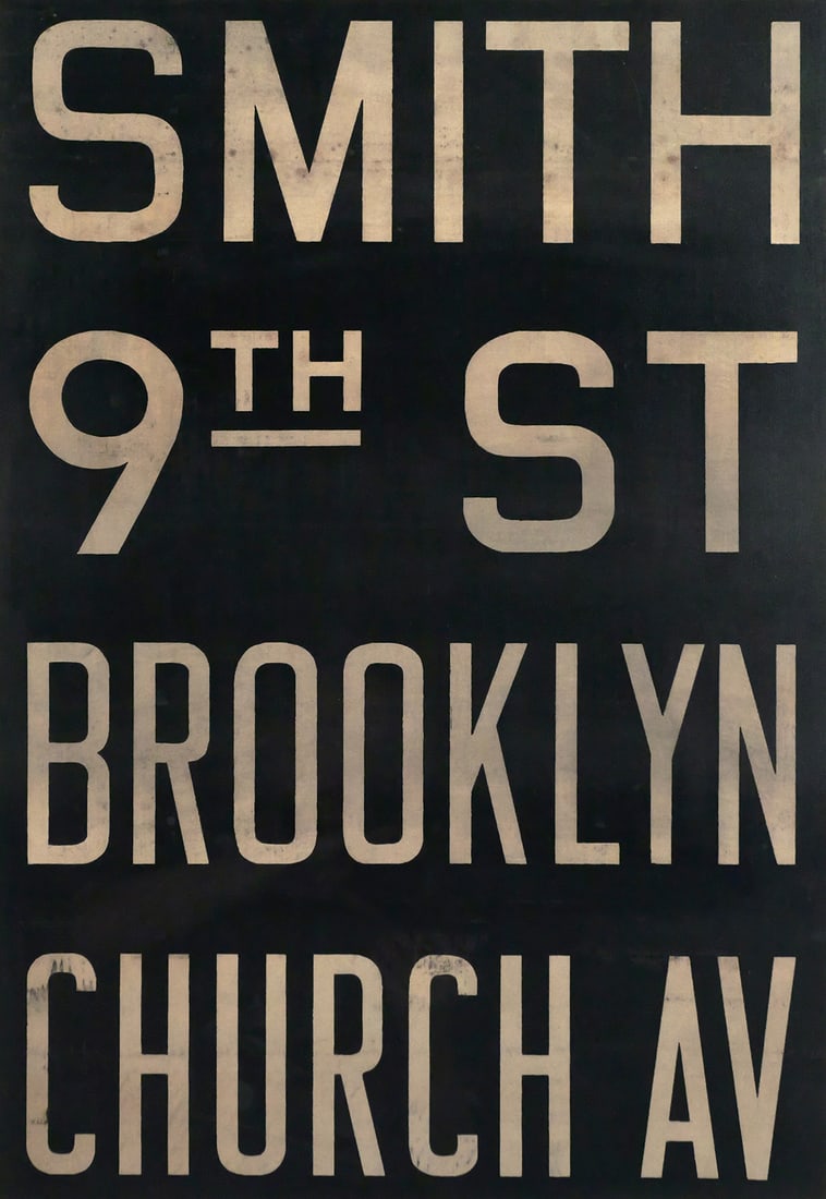 Vtg NYC Subway Train Car Old Roll Sign Brooklyn (1 of 2)