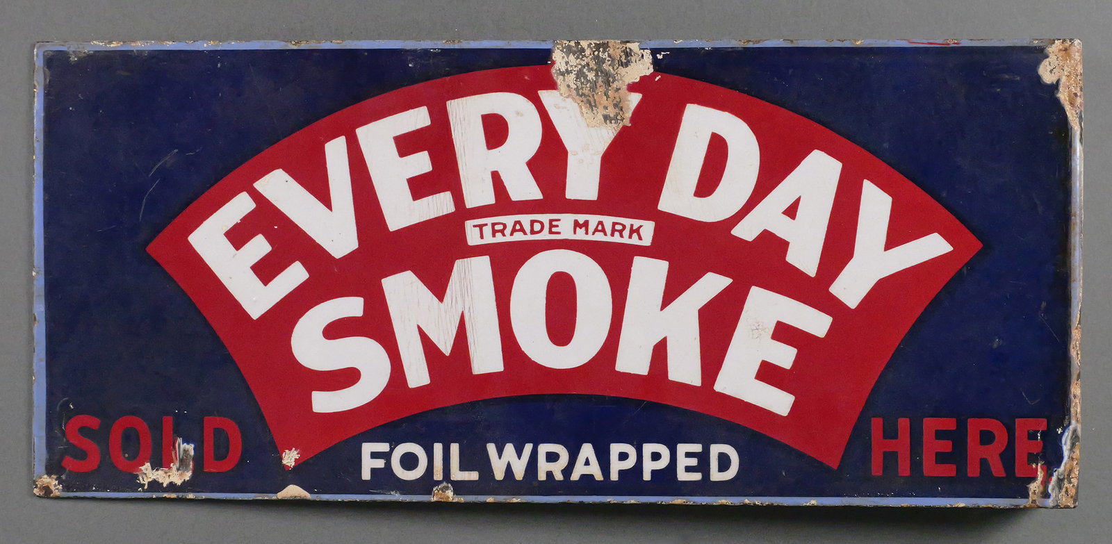 EVERY DAY SMOKE Porcelain Enamel Advertising Sign (1 of 2)