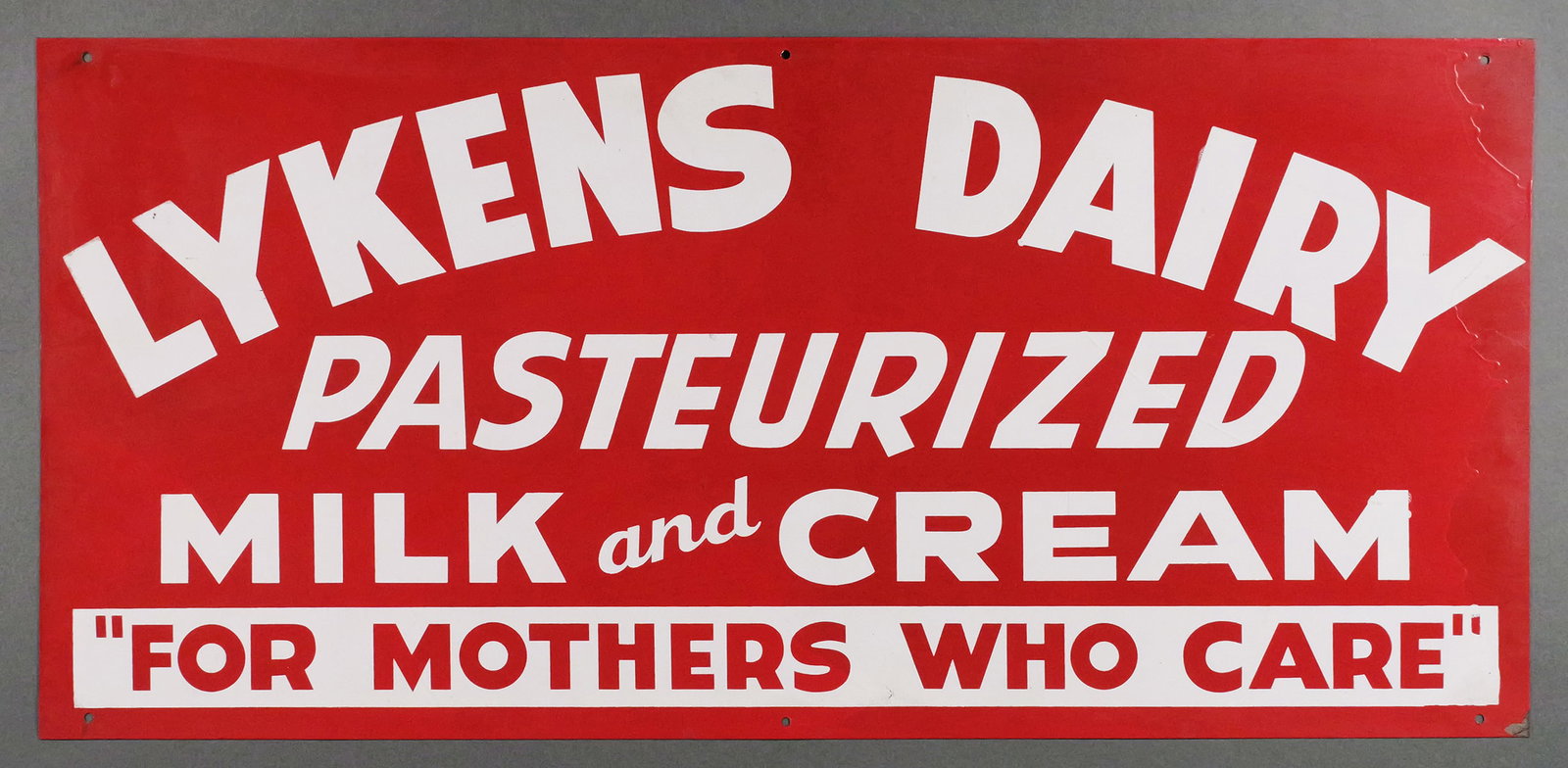 Lykens Dairy Milk & Cream Metal Advertising Sign (1 of 1)