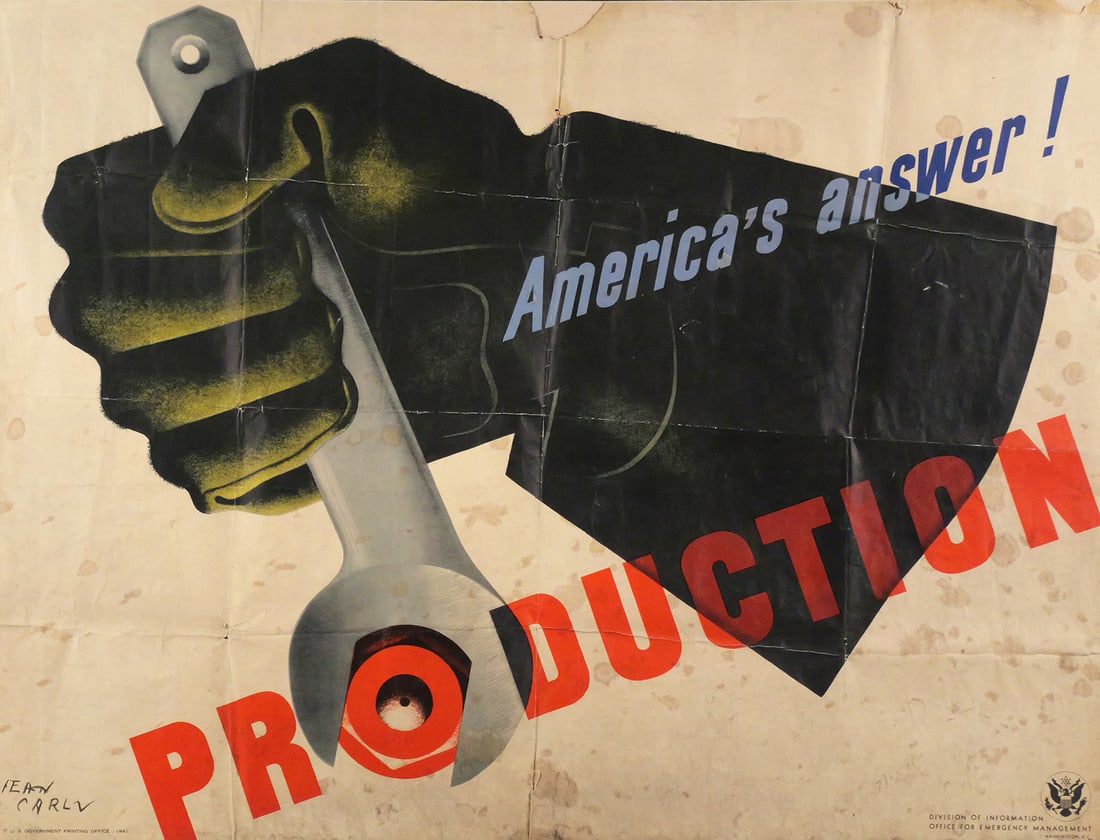 WWII Poster, America's Answer! PRODUCTION (1 of 5)