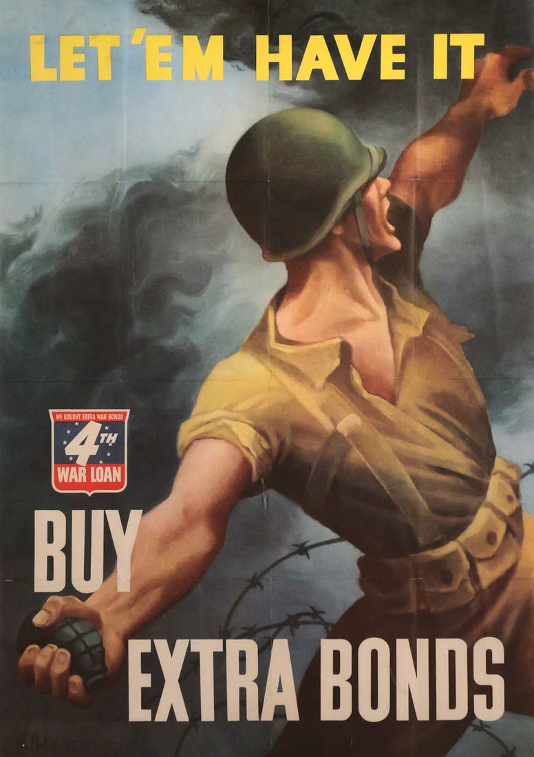 WWII Propaganda US Bond Poster, Let 'Em Have It (1 of 5)