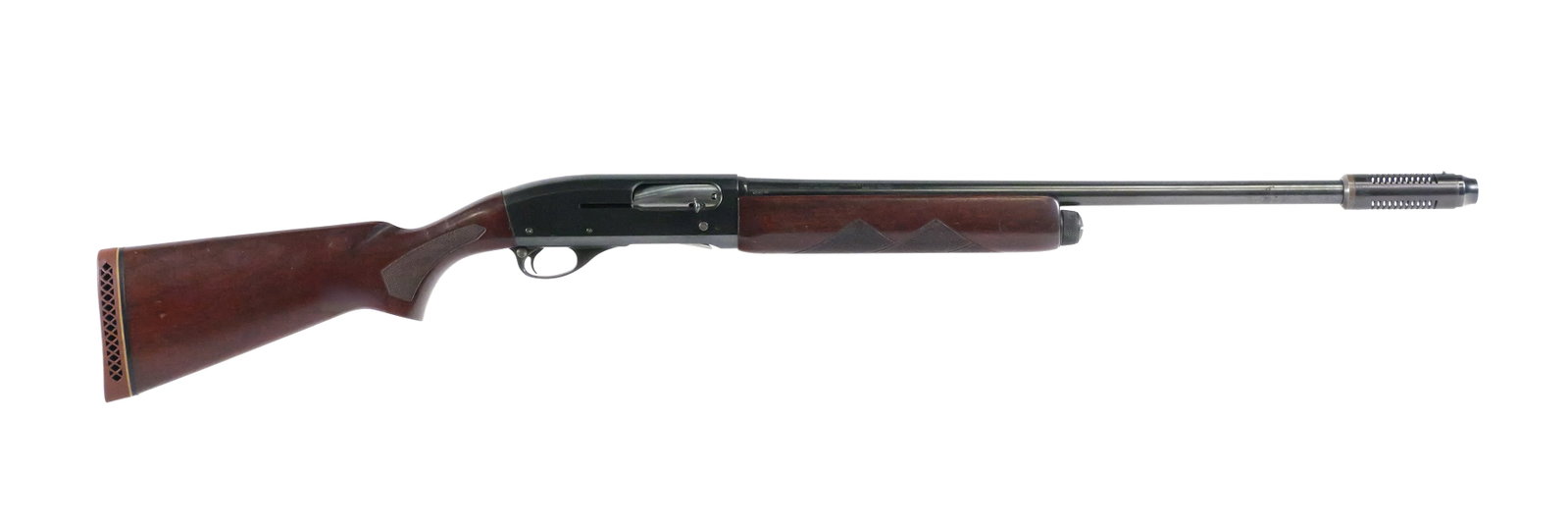 Remington Model 11-48 12 Ga Shotgun: Remington Model 11-48 semi-automatic shotgun chambered in 12 gauge. Serial number 5098096. Features an approximately 22" barrel marked MOD for 2-3/4" or shorter shells and fitted with a Lyman Cutts Co