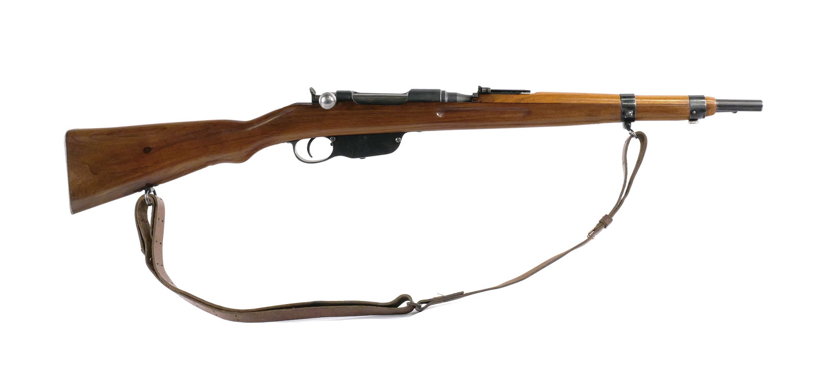 Steyr Mannlicher M95 Straight-Pull Rifle: Steyr Mannlicher M95 straight-pull bolt-action rifle chambered for 8x56mm. Serial number 3970U. Approximately 18-1/4" barrel and 38" overall length. Matching serial number observed on the receiver