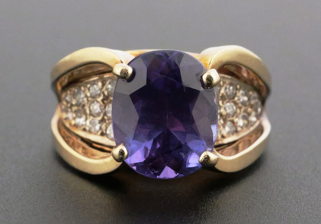 14k Gold 4.4 ct TANZANITE Diamond Ring (1 of 7)