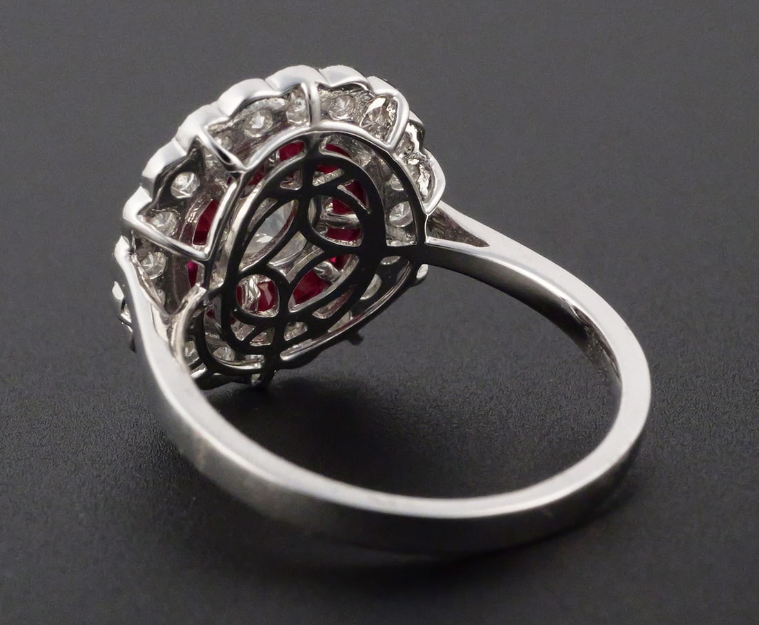 Oscar Friedman 18K Gold Ruby Diamond Ring - 3