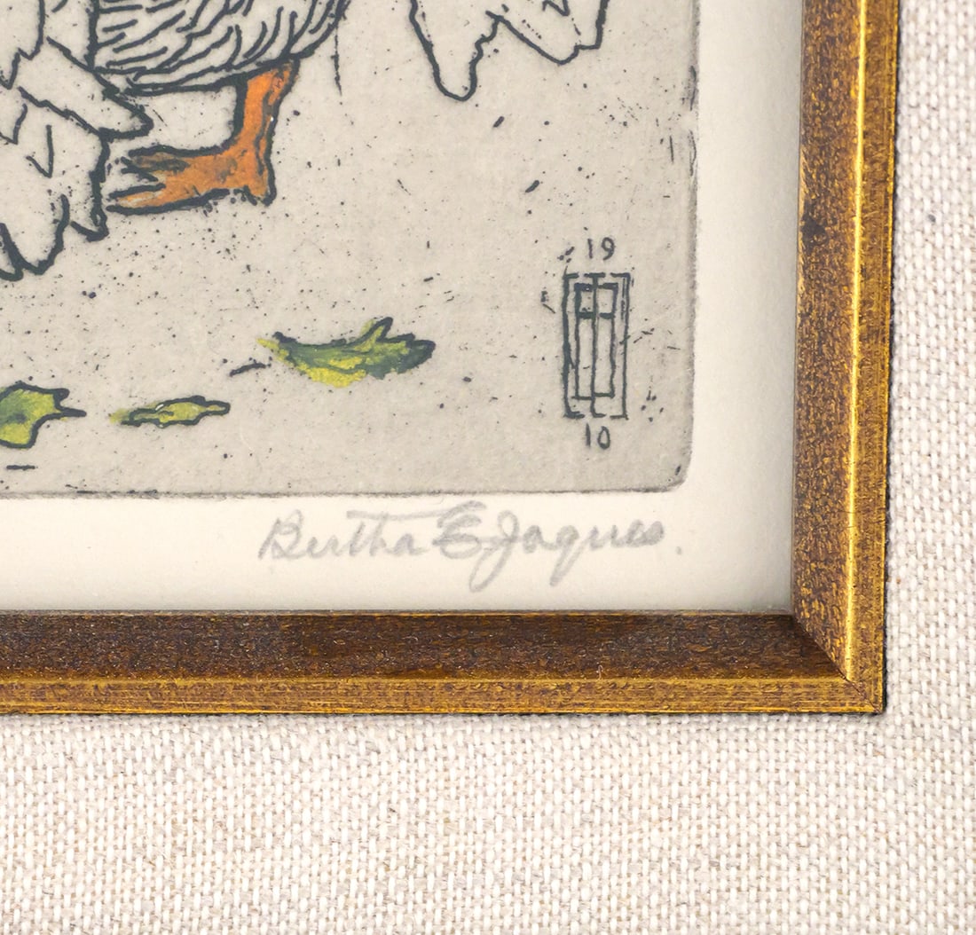 BERTHA JAQUES Geese Etching - 3