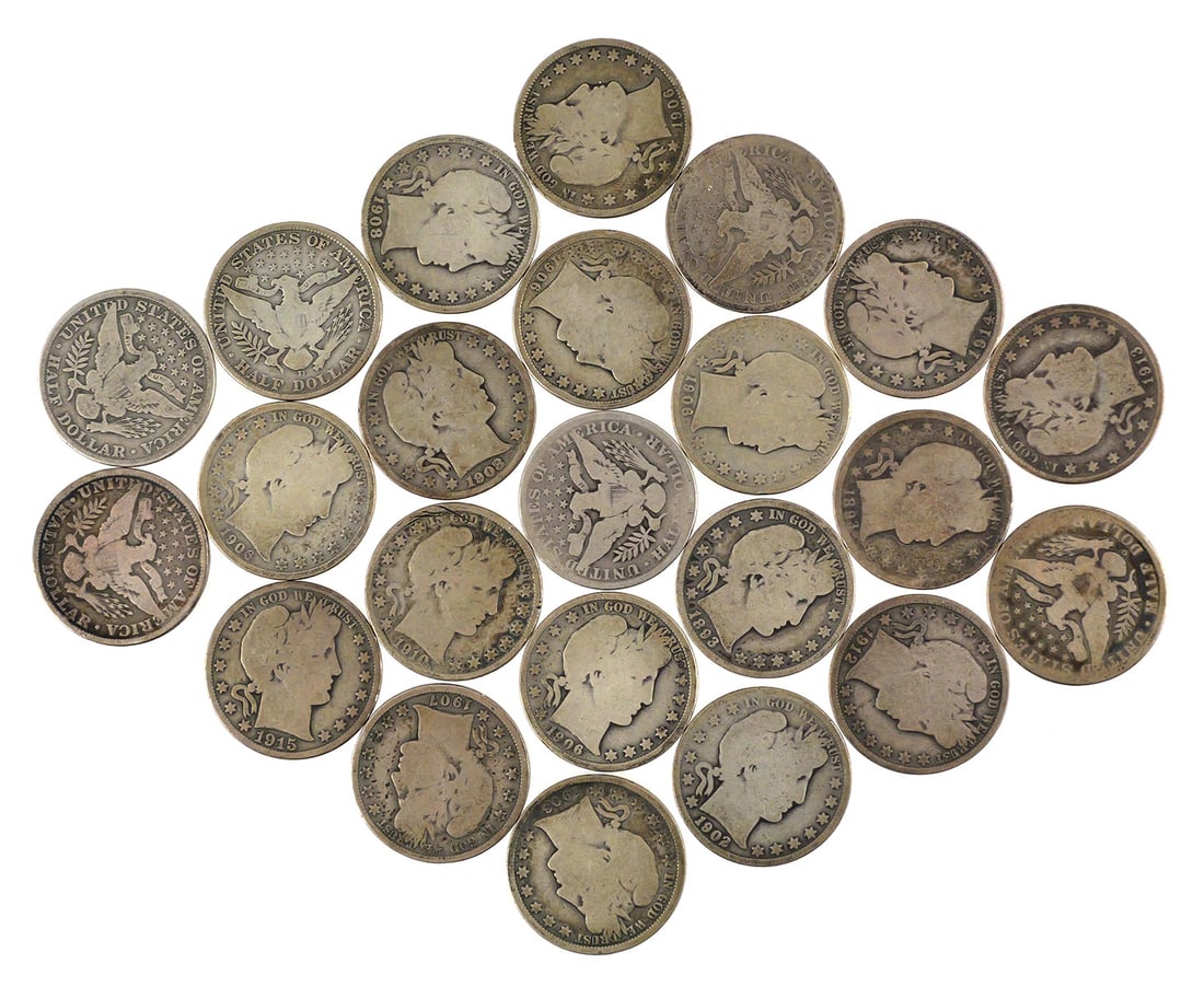 (23) Barber Silver Half Dollars 1893-1915 (1 of 1)