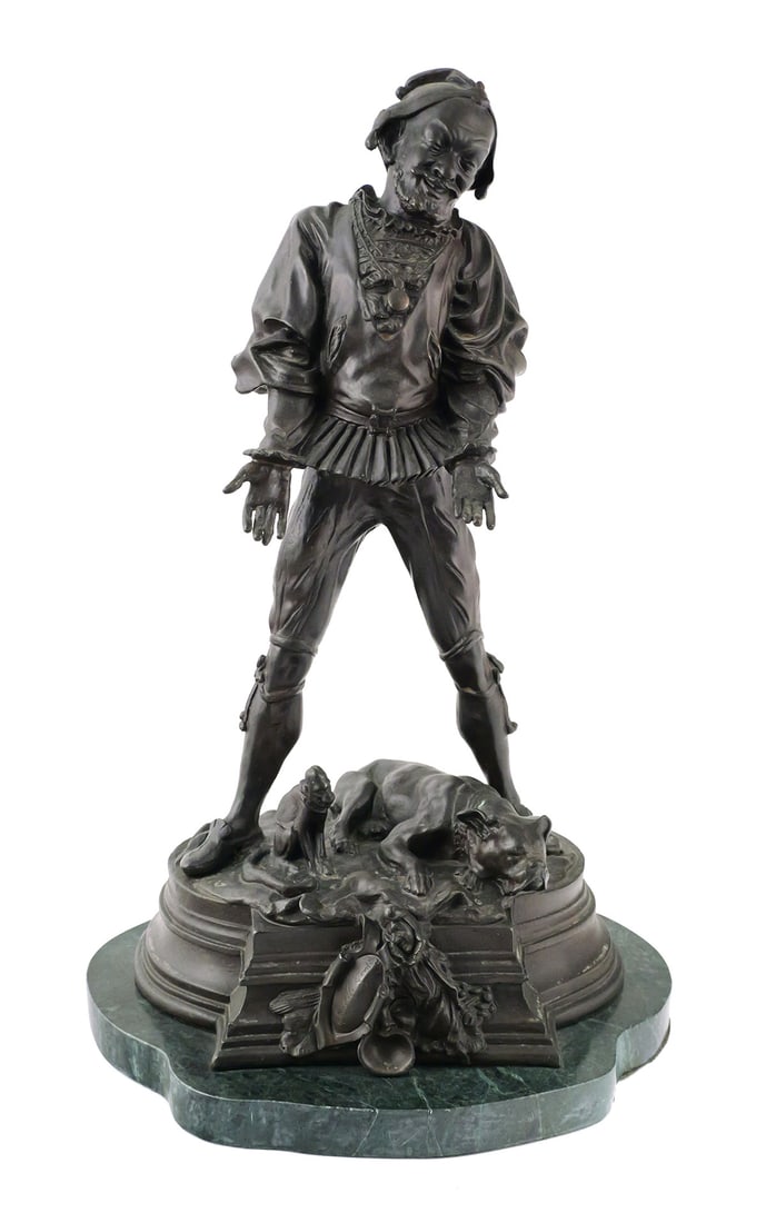 After Alfred Barye Bronze Jester Sculpture (1 of 3)