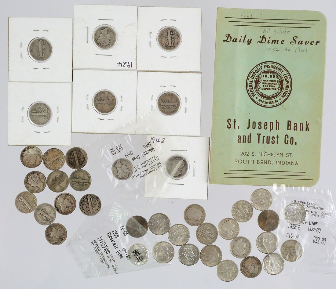 (67) Mercury & Roosevelt Silver Dimes (1 of 2)