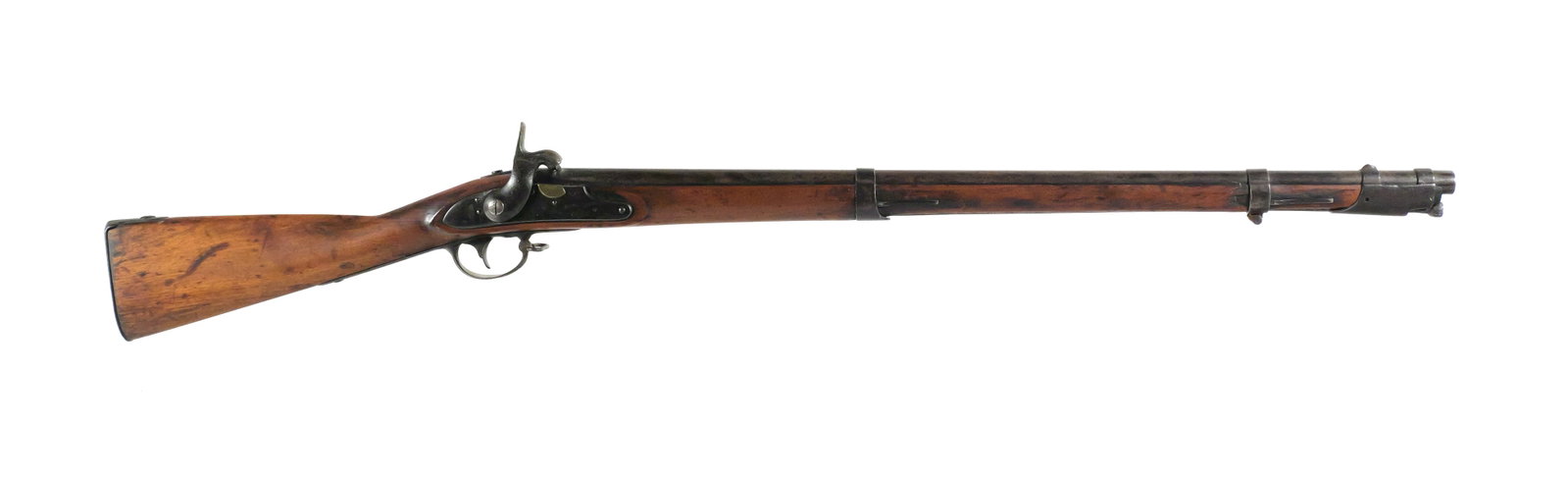 Springfield 1816 Type III Musket 1839: Antique U.S. Springfield Model 1816 Type III musket, manufactured in 1839 and subsequently converted from flintlock to percussion. Approximately .69 caliber. Lock marked "SPRING / FIELD / 1839."
