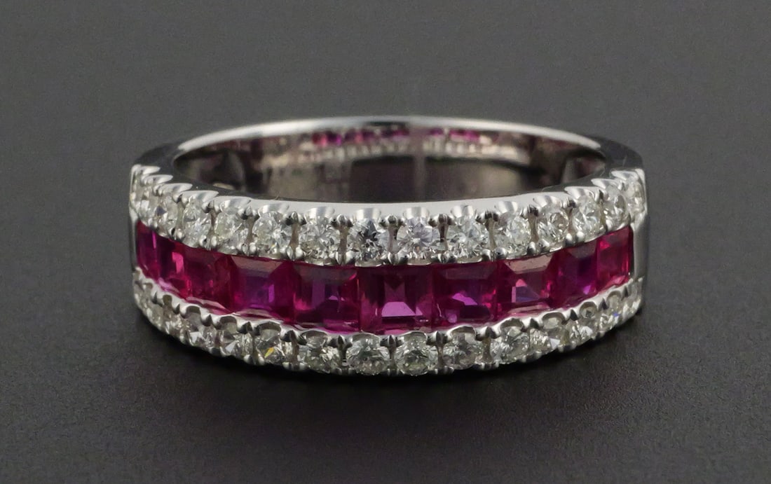 14K White Gold Ruby Diamond Ring (1 of 4)