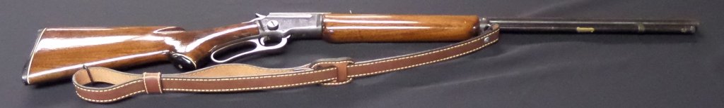 Marlin Model 39A .22 Cal lever-action rifle: Takedown model, leather sling