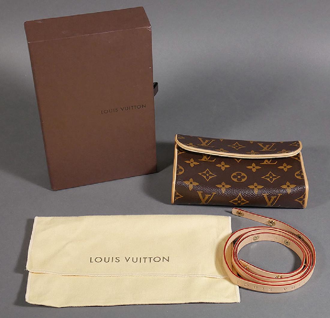 LOUIS VUITTON Florentine Pochette Waist Bag Purse: Mint, superb condition in original bag and box. 6-3/8" wide. Unconditionally guaranteed to be authentic. Serial number (impressed mark inside) is FL1029.