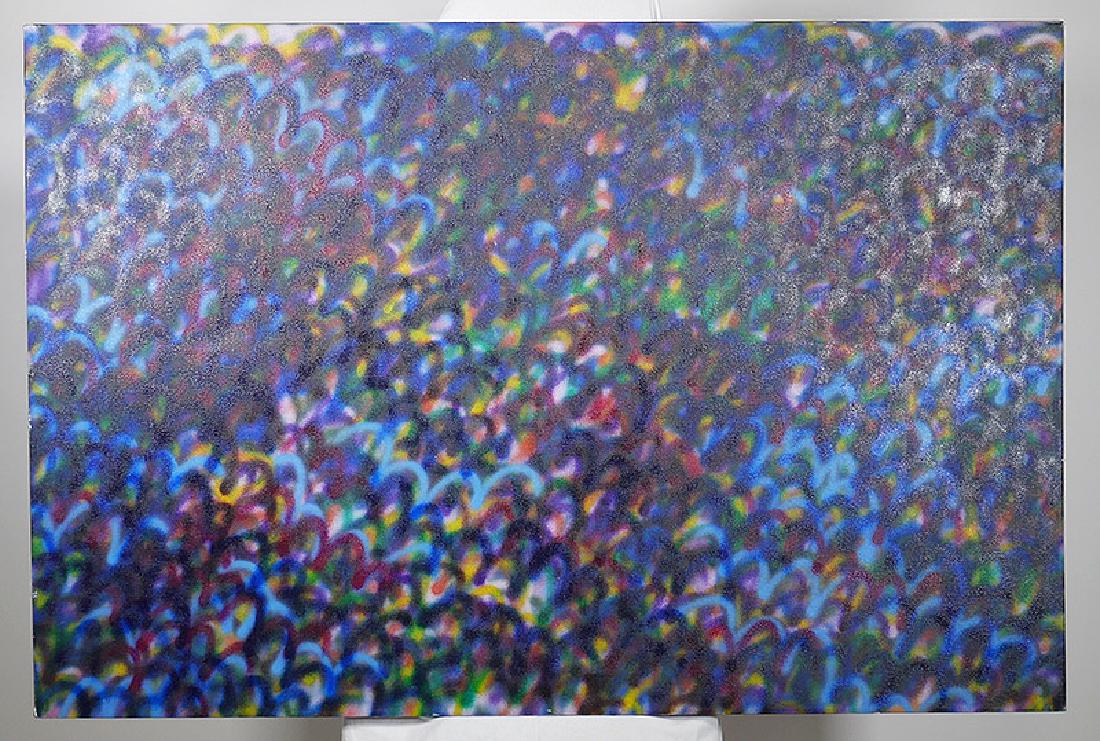 David Cummings Acrylic on Canvas Abstract Painting: Abstract painting by David Cummings (American, b. 1937). Listed artist. Measures 40" x 60". In good condition.