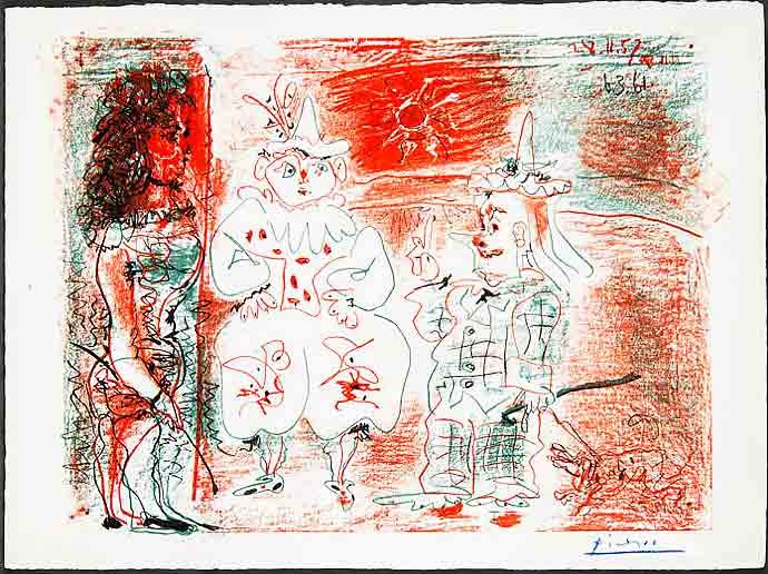 L Ecuyère et les clowns by Pablo Picasso, printed 1957 (1 of 5)