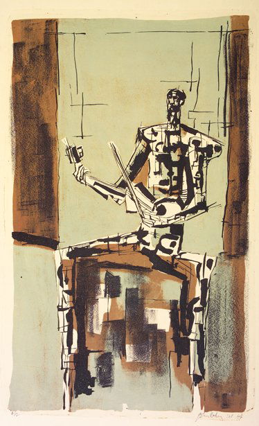 John Behan RHA (b.1938) Musician Lithograph, 53 x: John Behan RHA (b.1938) Musician Lithograph, 53 x 33cm Signed, dated Oct '67 and numbered 6/12