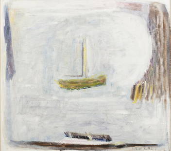 Patrick Collins HRHA (1910-1994) Boat Standing on the: Patrick Collins HRHA (1910-1994) Boat Standing on the Lake Oil on canvas, 51 x 59cm (20 x 23¼'') Signed Provenance: With Tom Caldwell Gallery, Belfast, label verso. Born in Dromore West, Co Sli