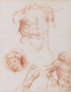 SIR WILLIAM ORPEN RA RWS RHA (1878-1931) Figure Studies: SIR WILLIAM ORPEN RA RWS RHA (1878-1931) Figure Studies Red chalk, 23 x 17cm Provenance: Neptune Gallery, Dublin, Orpen Exhibition, June/July 1971.