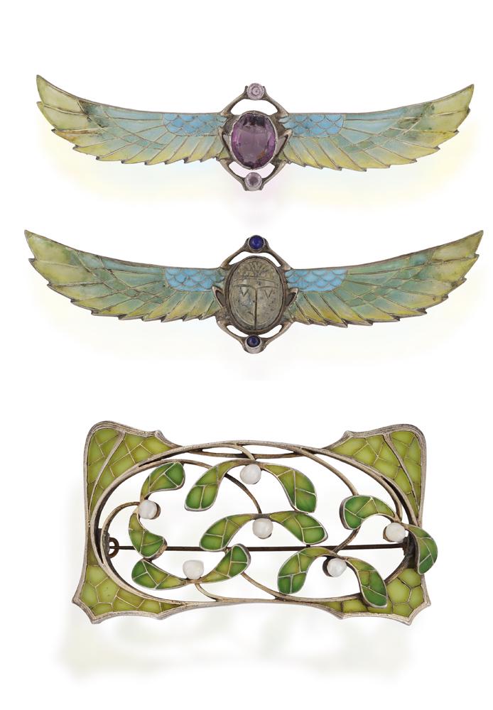 THREE ART NOUVEAU BROOCHES, one brooch (possibly a (1 of 1)