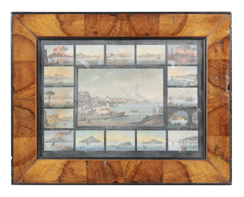 NEOPOLITAN SCHOOL C.1830 Veduta di Napoli da Chiuga, (1 of 3)