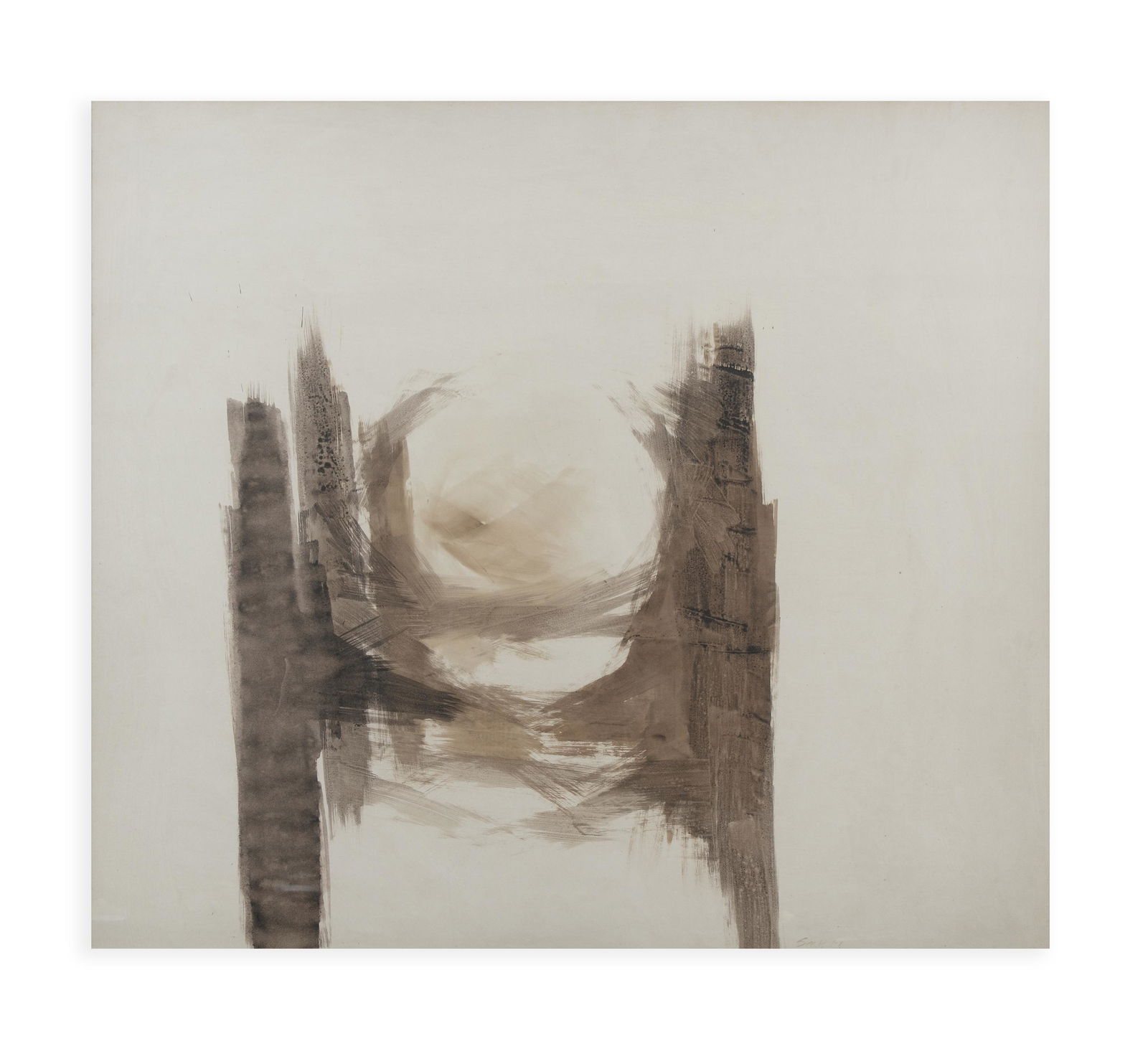 PATRICK SCOTT HRHA (1921-2014) The Bridges (1961): PATRICK SCOTT HRHA (1921-2014) The Bridges (1961) Watercolour, 76.5 x 84cm Signed Provenance: The Dawson Gallery, Dublin. From the Collection of Michael Scott