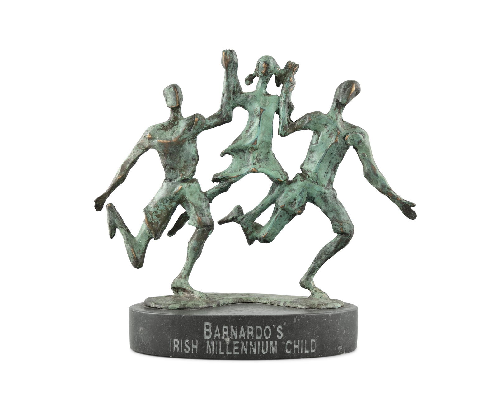 John Behan RHA (b.1938) Millennium Child Bronze, 26 x: John Behan RHA (b.1938) Millennium Child Bronze, 26 x 34 x 12cm (10¼ x 13¼ x 4¾'') Signed