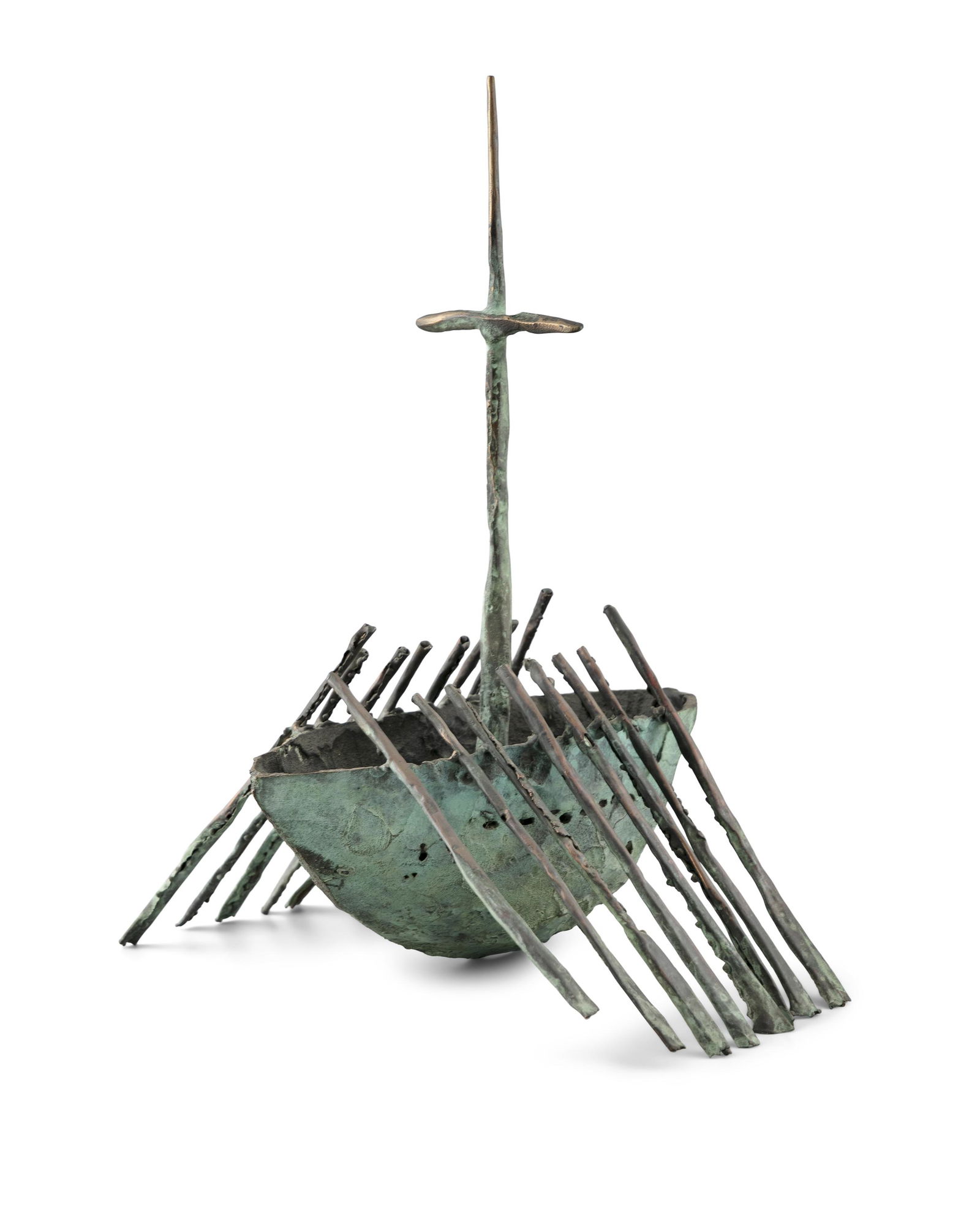 John Behan RHA (b.1938) Shell Boat Bronze, 50 x 34 x: John Behan RHA (b.1938) Shell Boat Bronze, 50 x 34 x 40cm (19¾ x 13¼ x 15¾'') Signed