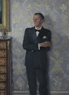 HENRY ROBERTSON CRAIG Portrait of Major Vernon Oil on canvas, 127 x 90cm Signed and dated 1957: HENRY ROBERTSON CRAIG Portrait of Major Vernon Oil on canvas, 127 x 90cm Signed and dated 1957