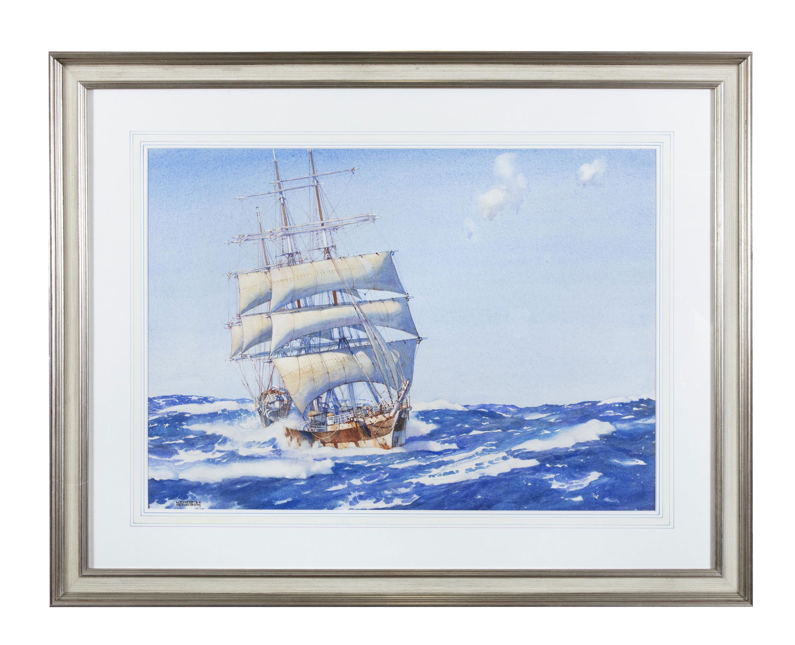 KENNETH SHOESMITH (1890 - 1939) 'Sailing Ship Days' Watercolour, 51 x 71cm Signed; inscribed with (1 of 3)