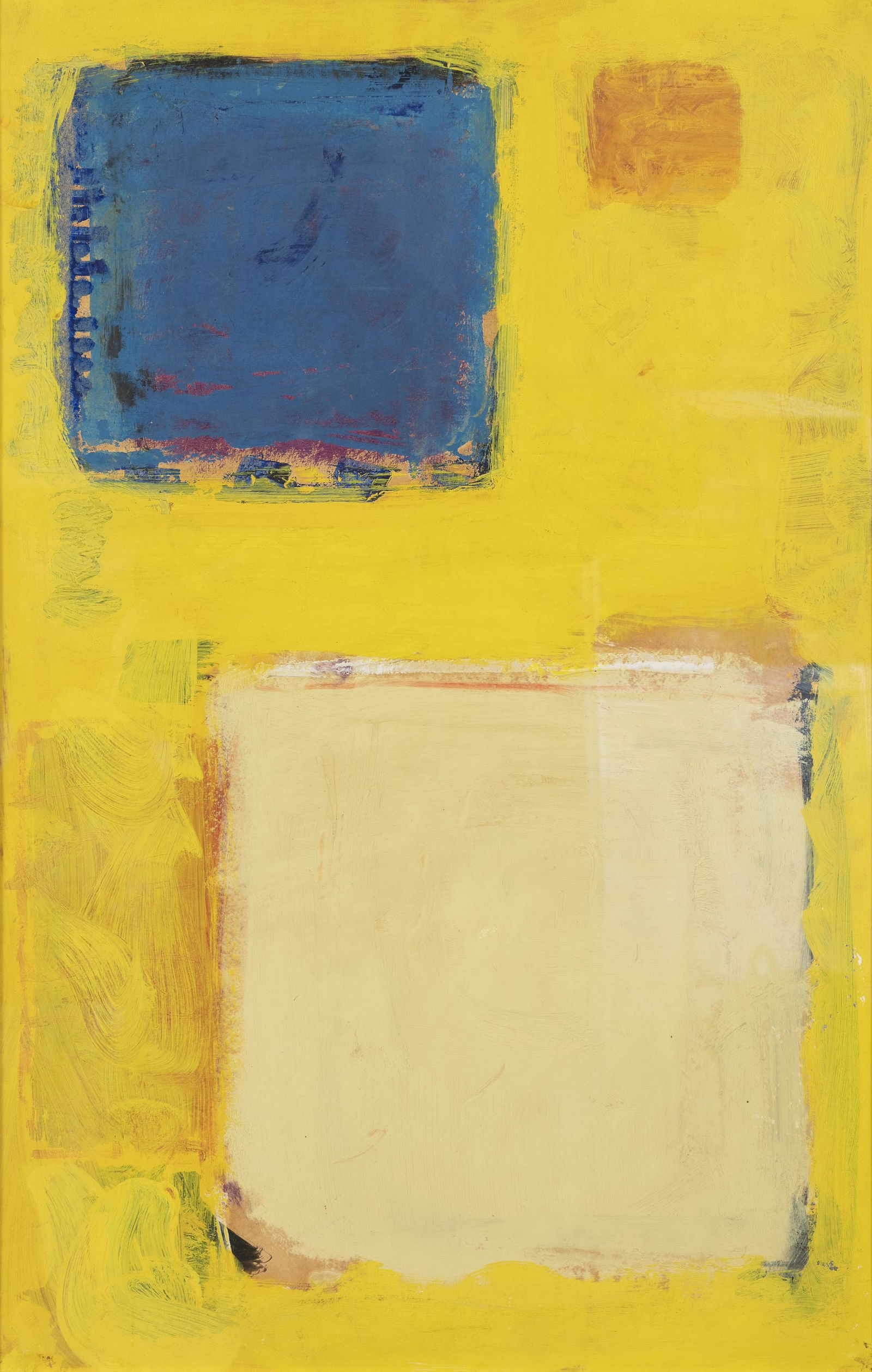 PATRICK HERON (1920-1999) Three Squares in Yellow (Ceruleum, Naples, Ochre) (February 1960) Oil on: PATRICK HERON (1920-1999) Three Squares in Yellow (Ceruleum, Naples, Ochre) (February 1960) Oil on paper laid on hardboard, 70.5 x 44.5cm Provenance: With Waddington Galleries, London; Private Collect