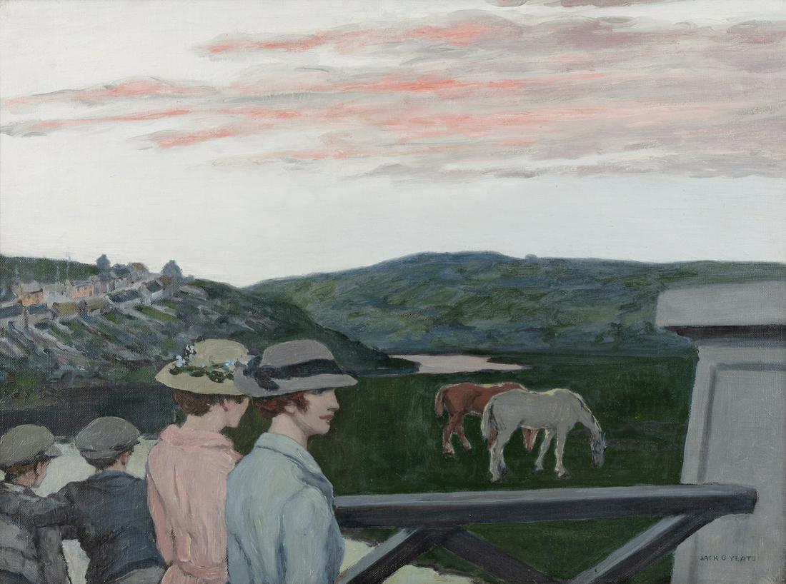 Jack Butler Yeats RHA (1871-1957) The Bridge at Skibbereen (1919) Oil on canvas, 46 x 61cm (18 x 24): Jack Butler Yeats RHA (1871-1957) The Bridge at Skibbereen (1919) Oil on canvas, 46 x 61cm (18 x 24) Signed Provenance: Sold by the artist to Dr Carey, London, 1950; Victor Waddington, London; With Th