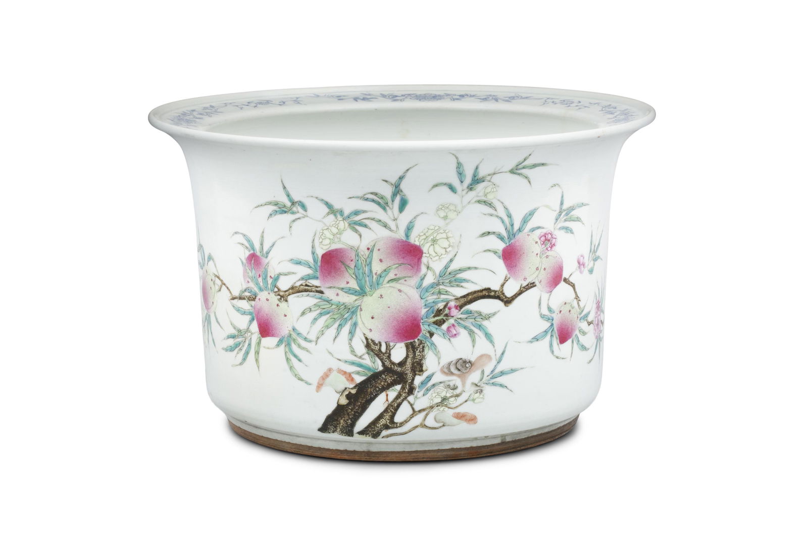 A LARGE FAMILLE ROSE PORCELAIN ‘NINE PEACHES’ PLANTER OR JARDINIÈRE CHINA, LATE (1 of 9)