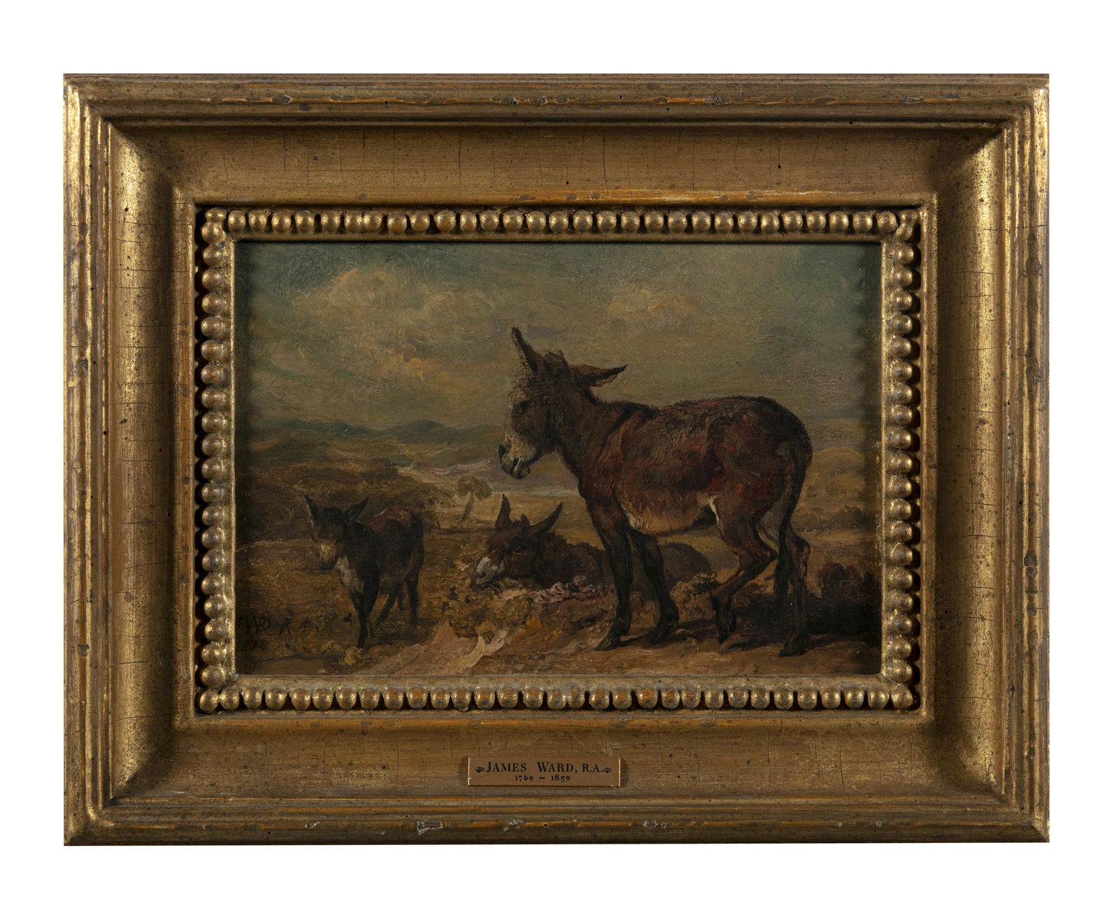 JAMES WARD RA (1769–1859) Donkey & Goats in landscape A pair, oils on panels, 20 x 22cm: JAMES WARD RA (1769–1859) Donkey & Goats in landscape A pair, oils on panels, 20 x 22cm