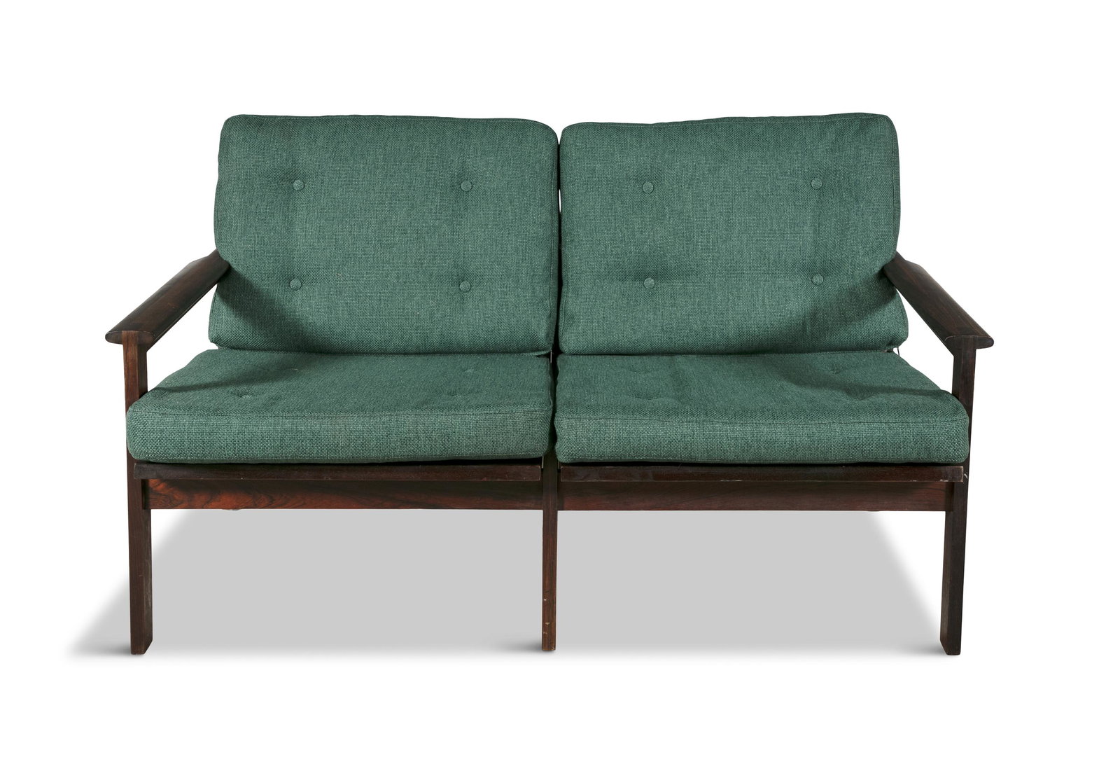 ILLUM WIKKELSÃ˜ (1919-1999) A rosewood 'Capella' sofa by Illum Wikkelso for Niels Eilersen, Denmark: ILLUM WIKKELSÃ˜ (1919-1999) A rosewood 'Capella' sofa by Illum Wikkelso for Niels Eilersen, Denmark c.1960. 128 x 75 x 77cm (h)