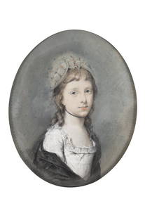 Hugh Douglas Hamilton (1740 - 1808) Portrait of Lady Caroline Spencer (1763 - 1813) Oval, pastel on: Hugh Douglas Hamilton (1740 - 1808) Portrait of Lady Caroline Spencer (1763 - 1813) Oval, pastel on paper, 23.5 x 19cm (9¼ x 7½) Signed indistinctly LL, inscribed verso and with a trade labe