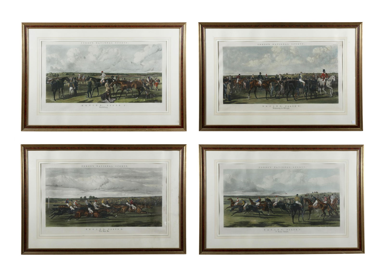 A SET OF FOUR FORES’S NATIONAL SPORTS After J.F. Herring (Racing plates I to IV) Engravings, (1 of 14)