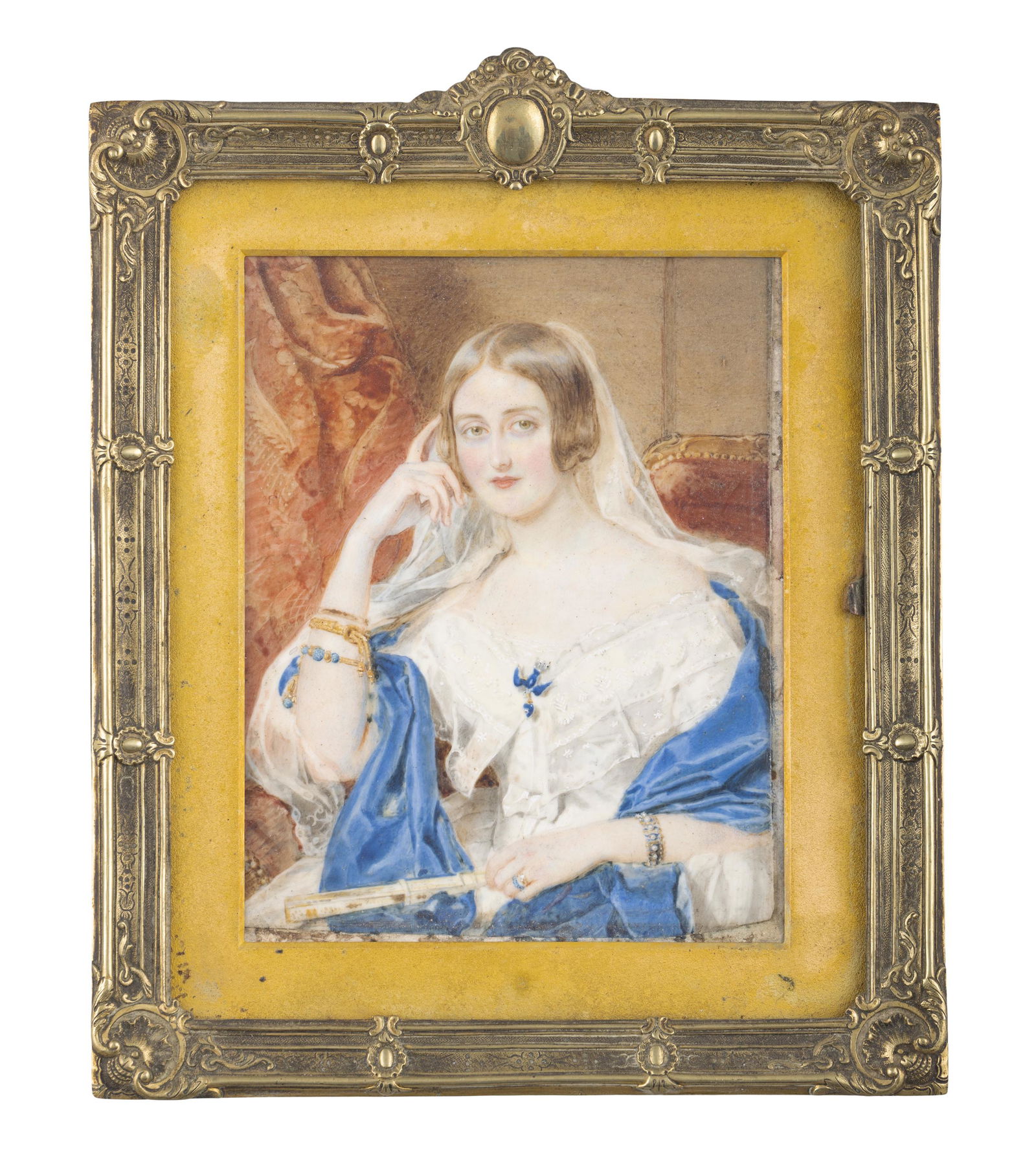ATTRIBUTED TO SIR WILLIAM ROSS (1794 - 1860) A miniature portrait of a young lady  Watercolour on (1 of 3)
