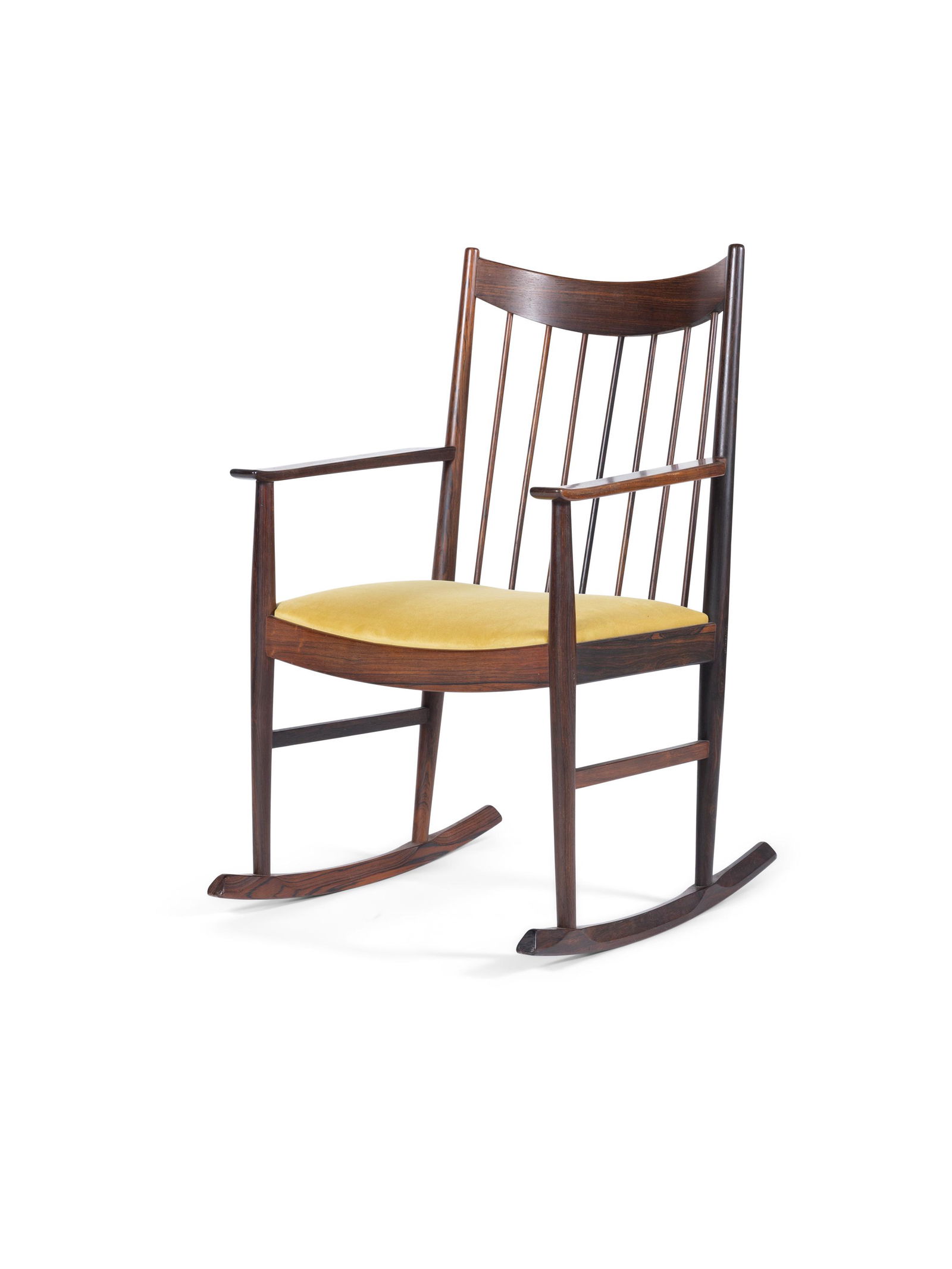 ARNE VODDER (1926-2009) A rosewood rocker by Arne Vodder for Siblast. Denmark, c.1960. 56 x 66 x: ARNE VODDER (1926-2009) A rosewood rocker by Arne Vodder for Siblast. Denmark, c.1960. 56 x 66 x 89cm(h) seat is 45cm(h)