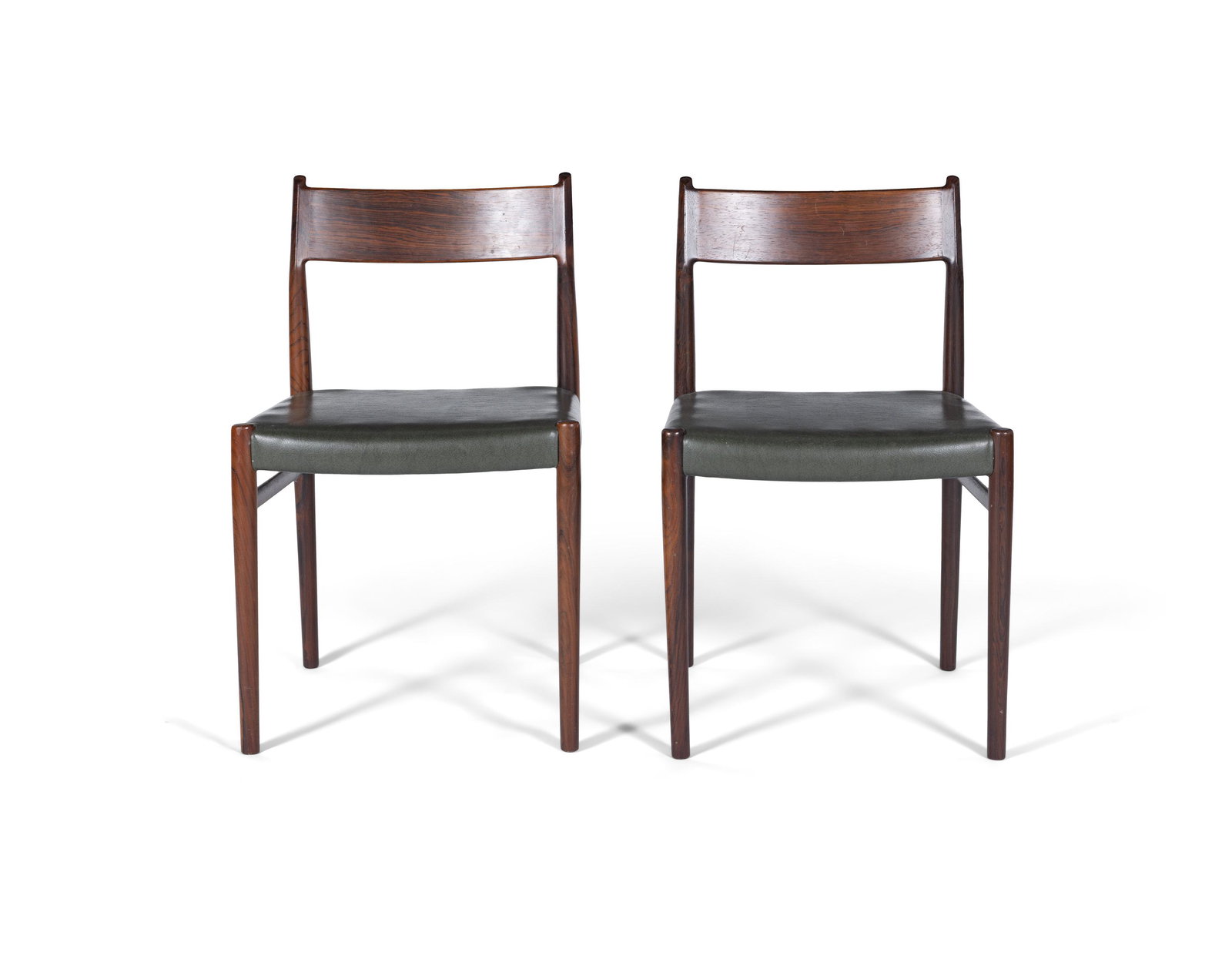 ARNE VODDER (1926-2009) A pair of rosewood side chairs by Arne Vodder for Siblast with maker's: ARNE VODDER (1926-2009) A pair of rosewood side chairs by Arne Vodder for Siblast with maker's label. Denmark, c.1960. 48 x 44 x 78cm(h) seat is 46 cm(h)