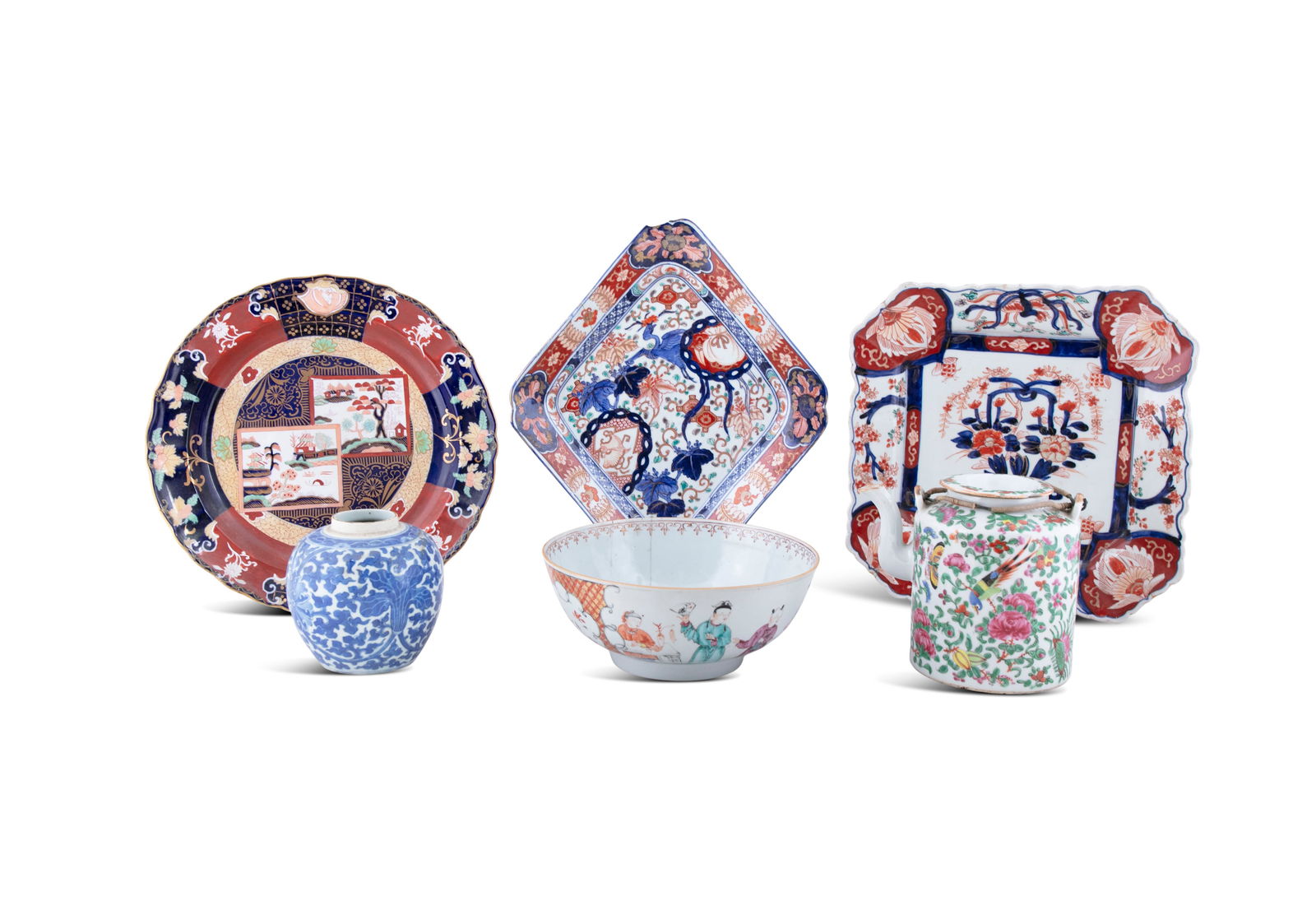 A COLLECTION OF CHINESE AND OTHER CERAMICS   comprising a 19th century Cantonese famille rose teapot (1 of 8)