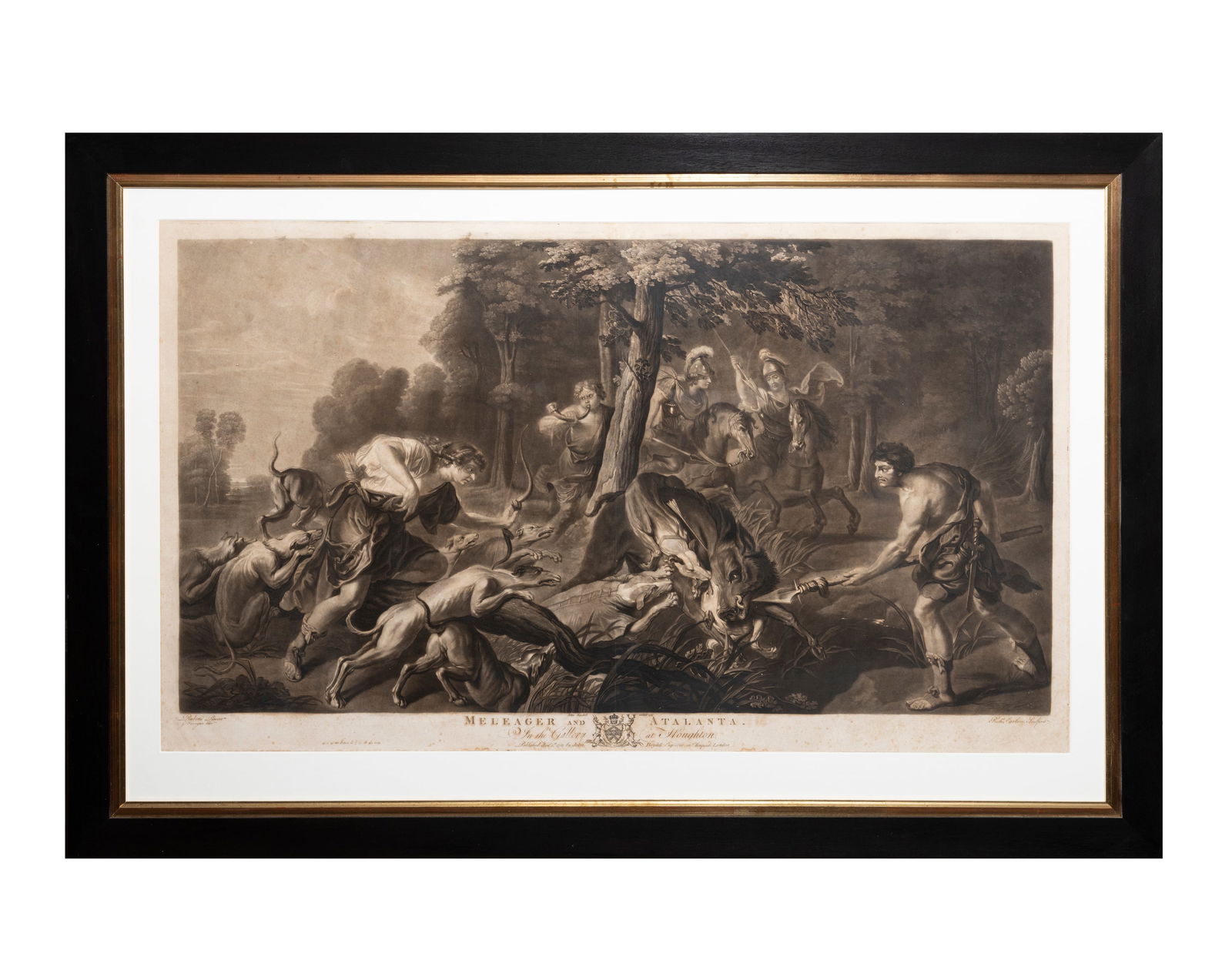 RICHARD EARLOM, AFTER GEORGE FARINGTON AFTER PETER PAUL RUBENS Meleager and Atalanta Engraving, 52 x: RICHARD EARLOM, AFTER GEORGE FARINGTON AFTER PETER PAUL RUBENS Meleager and Atalanta Engraving, 52 x 89cm From the 'Houghton Gallery' series (1774-88) Published January 18th 1781 by John Boydell, Engr