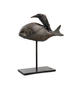 Patrick O’Reilly (b.1957) Bird and Fish Bronze, 38cm high (15) Signed with monogram, edition: Patrick O’Reilly (b.1957) Bird and Fish Bronze, 38cm high (15) Signed with monogram, edition no. 1/1